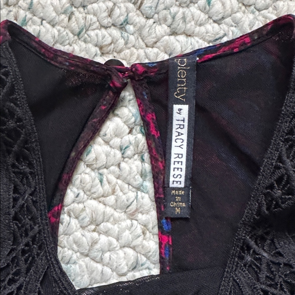 Plenty by Tracy Reese Black and Purple Lace Dress - Picture 3 of 6